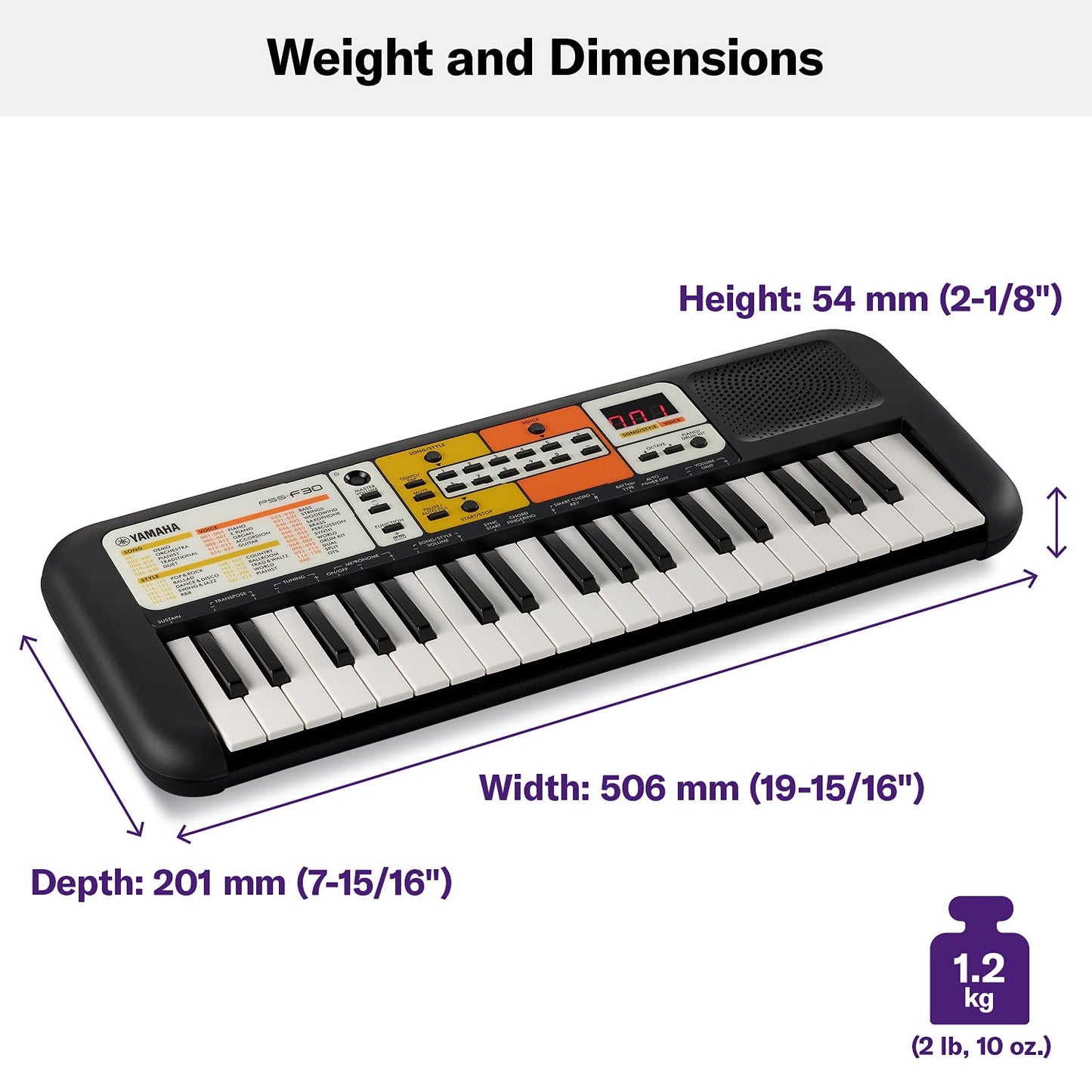 Autodux Yamaha PSS-F30 Portable Keyboard 37 Keys | Built-In Rhythms & Songs Black Color