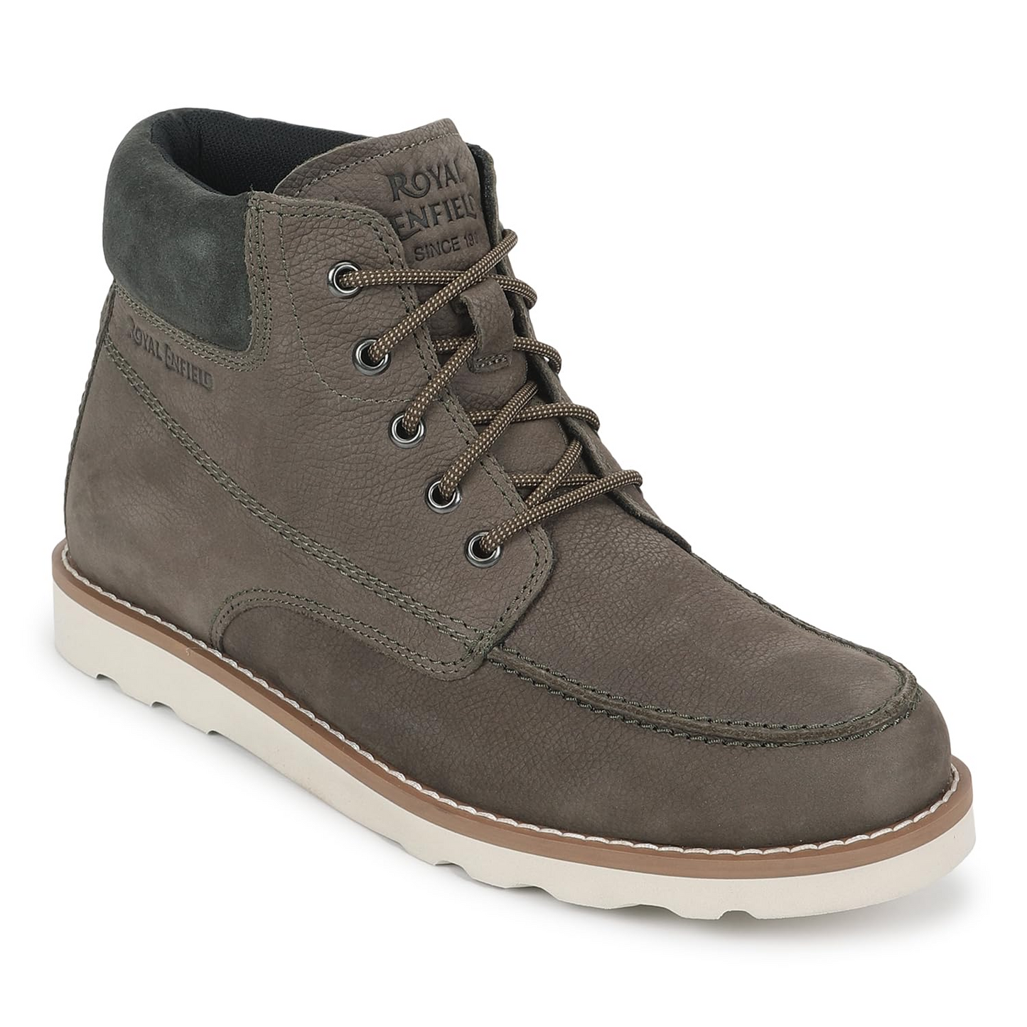 Royal Enfield Mens Legend Boat Shoes Olive