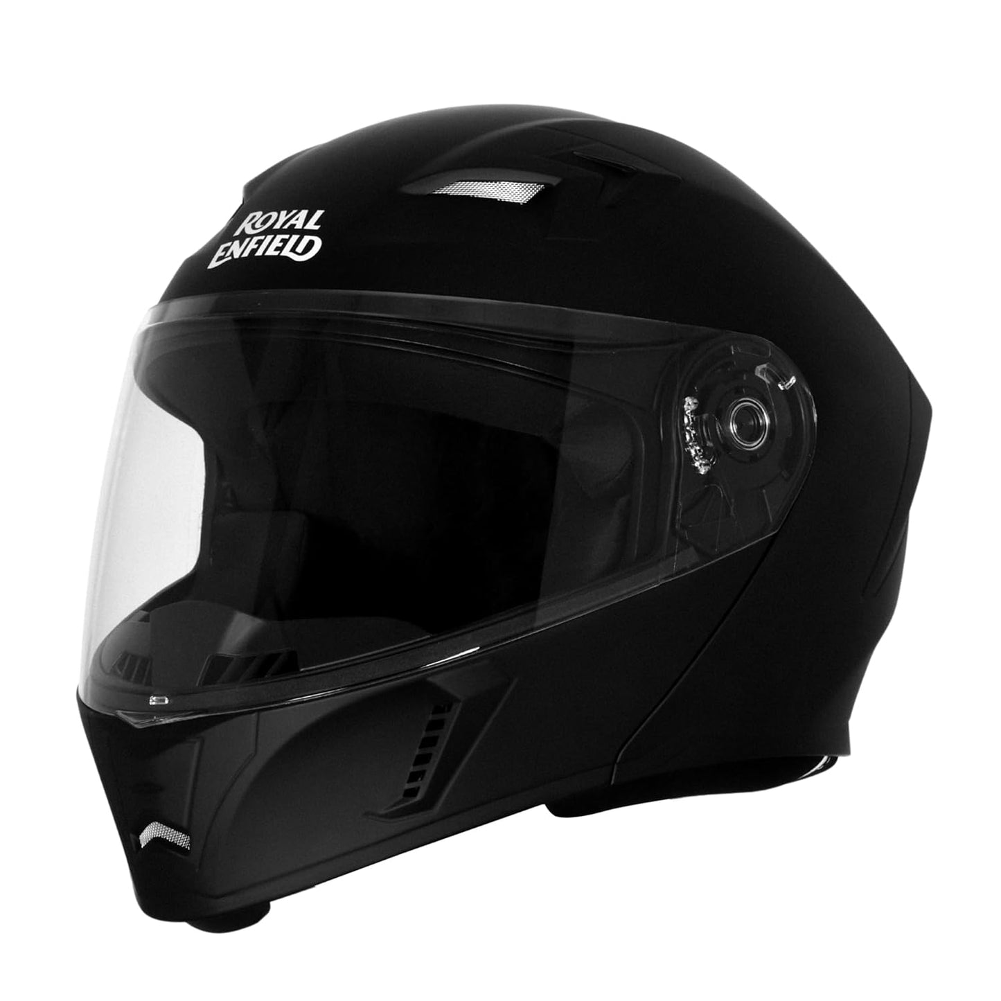 ROYAL ENFIELD MOD Adroit Helmet | ISI Certified | Flip- up Modular | High Impact Grade Thermoplastic Shell | High Density EPS Liner for Better Impact Protection | UV Treated Visor | Black (M) 58 CM