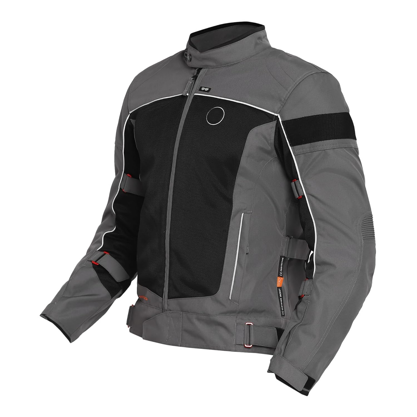 Royal Enfield Explorer V4 Pro Riding Jacket Grey (XL) 44 Cm with "D3O",Level 2 Protectors At Shoulders & Elbows & Fitted with Back Armours,“Ergo Pro Tech”,Level 2 Pockets For Chest Protectors