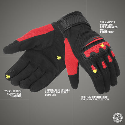 Autodux Urban Hustler V2 Riding Gloves  For Ride Air Mesh TPR Knuckle Protector