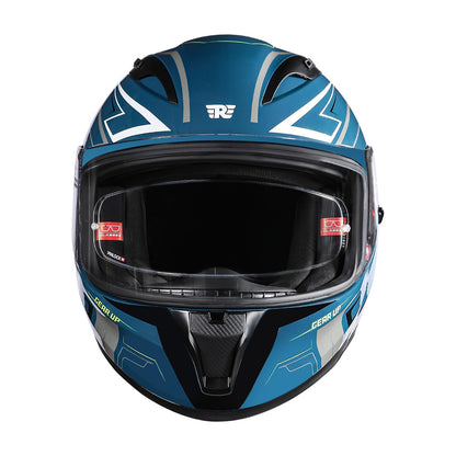 Royal Enfield Speedx Helmet Full Face Gearup | ISI and DOT Certified Riding Helmet | Anti-Fog Pinlock System | Better Scratch Resistance | Dual EPS for Perfect Fitting & Absorb Impact Teal (XL) 62 CM