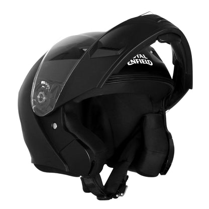 ROYAL ENFIELD MOD Adroit Helmet | ISI Certified | Flip- up Modular | High Impact Grade Thermoplastic Shell | High Density EPS Liner for Better Impact Protection | UV Treated Visor | Black (M) 58 CM