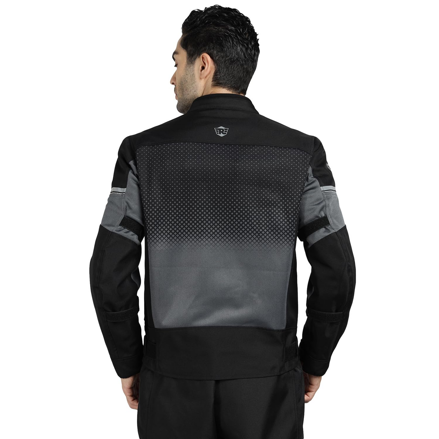ROYAL ENFIELD HIGH STREET ECO RIDING JACKET|CE level 2 armours at Shoulders & Elbows CE level 2 armour at back, XY CE level 1 armour at Chest|Super soft Neoprene fabric at collar |BLACK 2XL