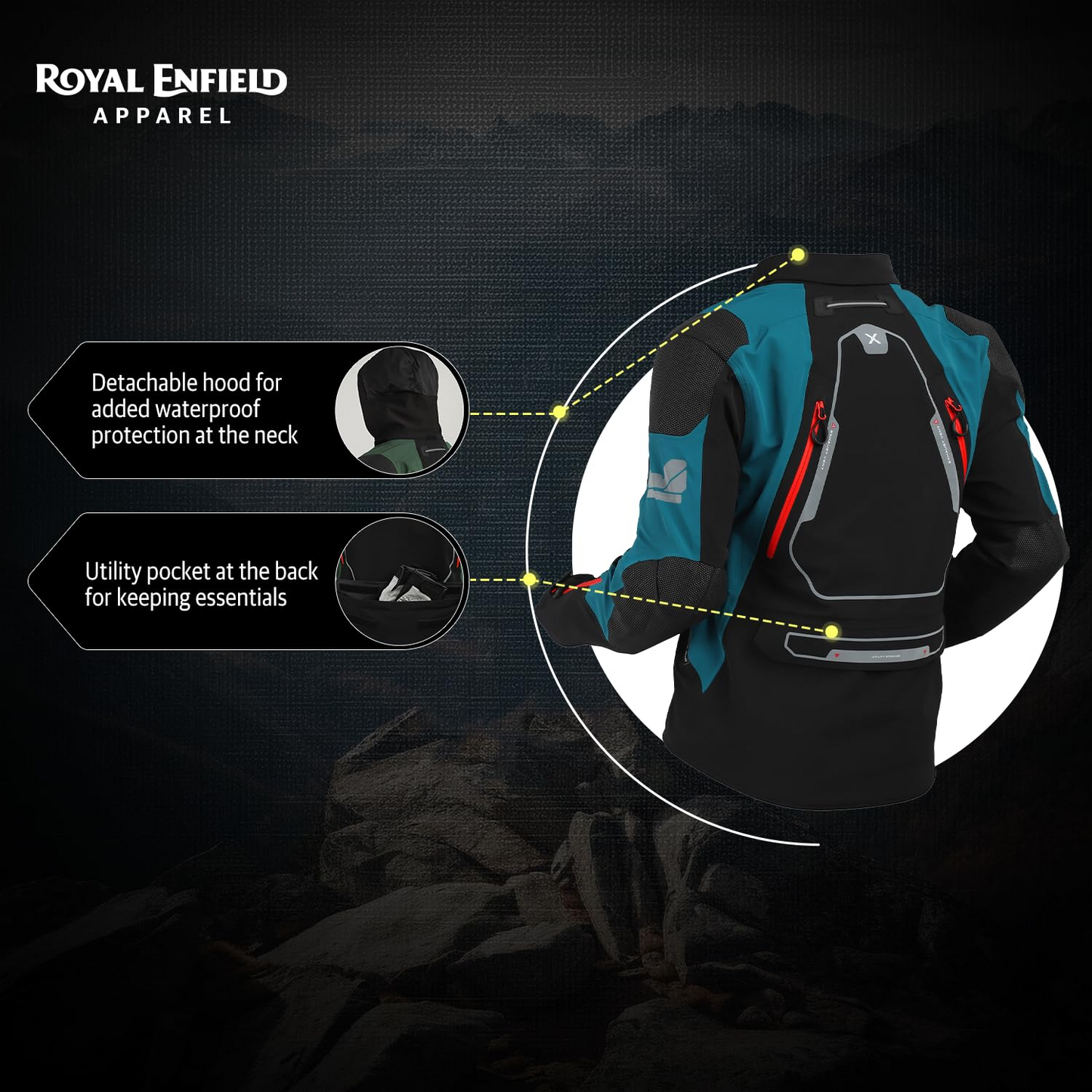 ROYAL ENFIELD ADVENTURER XT RIDING JACKET | Superfabric: High abrasion resistance | Waterproof & Detachable Winter/Thermal liner | Level 2 Protectors