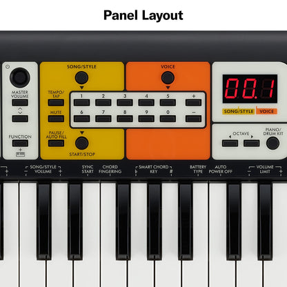 Autodux Yamaha PSS-F30 Portable Keyboard 37 Keys | Built-In Rhythms & Songs Black Color
