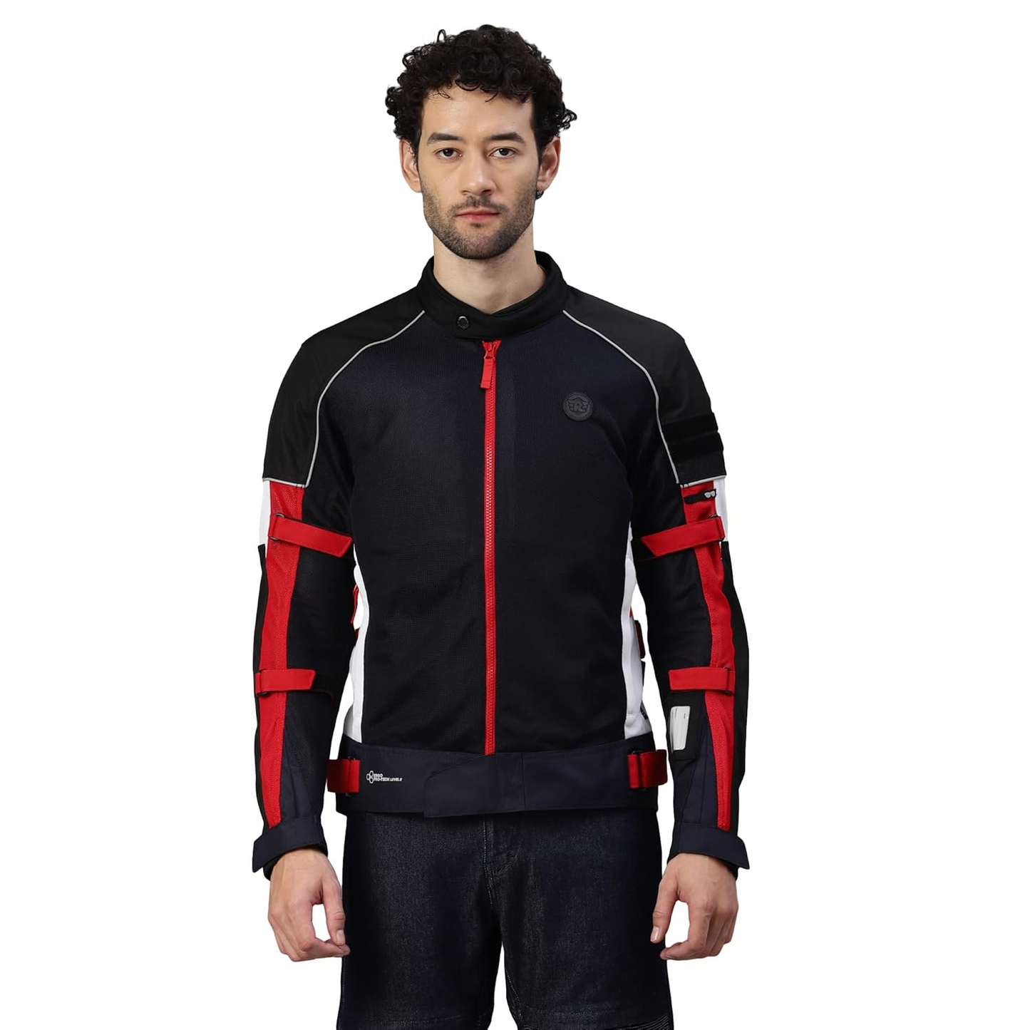 Royal Enfield Men's Polyester Standard Length Riding Jacket Dark Navy (L) 42 Cm With Ce Level 2 Protectors At Shoulder, Elbow & Back Ce Level 1 Ergo Pro-Tech Armours At Chest For Advance Protection