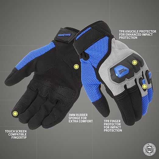 Autodux RE Rambler V3 Riding Gloves Olive,Black,BLue TPR Knuckle Protectors