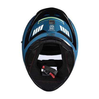 Royal Enfield Speedx Helmet Full Face Gearup | ISI and DOT Certified Riding Helmet | Anti-Fog Pinlock System | Better Scratch Resistance | Dual EPS for Perfect Fitting & Absorb Impact Teal (XL) 62 CM