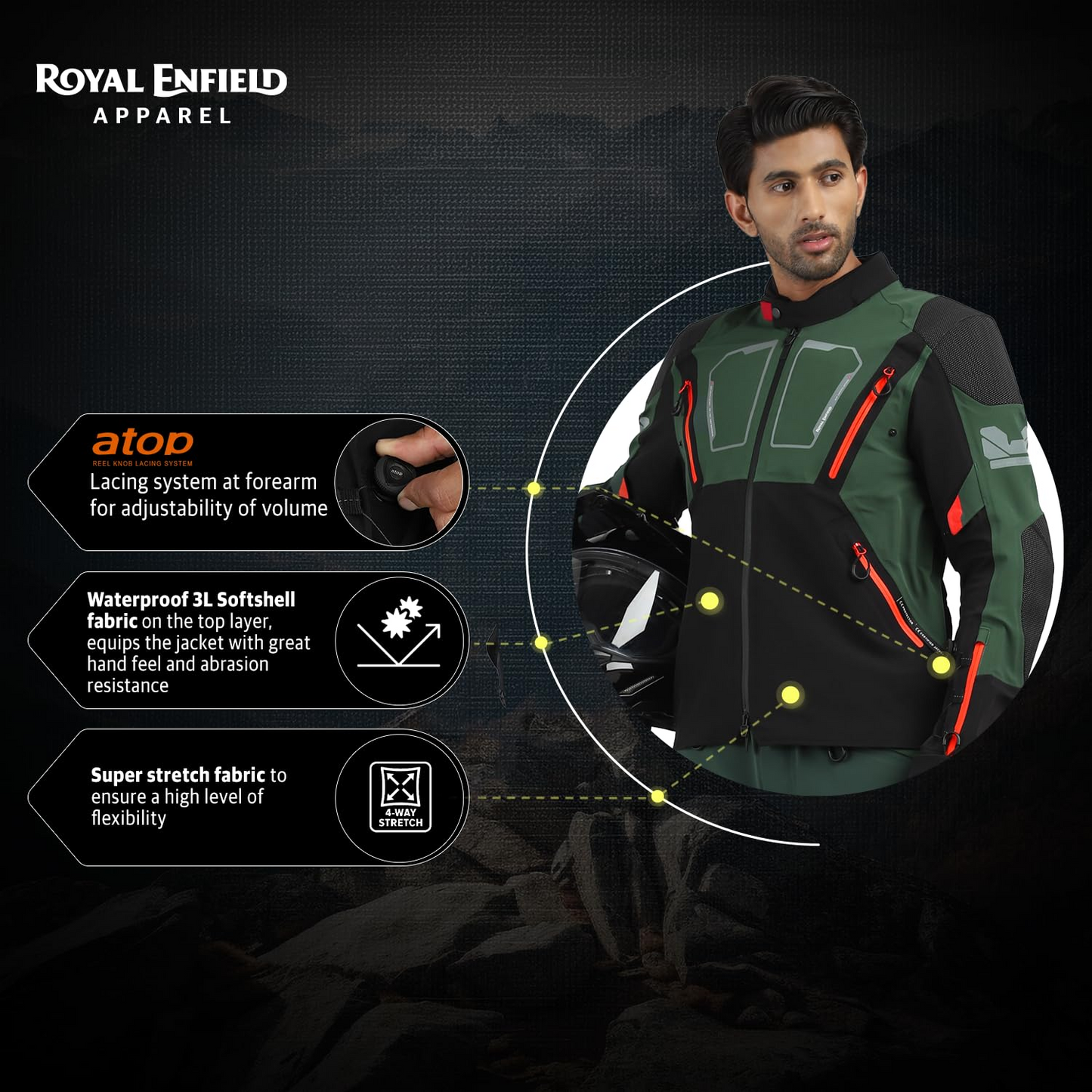 ROYAL ENFIELD ADVENTURER XT RIDING JACKET | Superfabric: High abrasion resistance | Waterproof & Detachable Winter/Thermal liner | Level 2 Protectors:...
