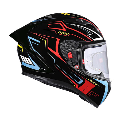 Royal Enfield Speedx Helmet Full Face Gearup | ISI and DOT Certified Riding Helmet | Anti-Fog Pinlock System | Better Scratch Resistance | Dual EPS for Perfect Fitting & Absorb Impact BLACK (XL)62 CM