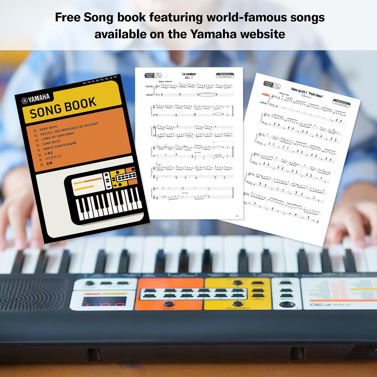 Autodux Yamaha PSS-F30 Portable Keyboard 37 Keys | Built-In Rhythms & Songs Black Color