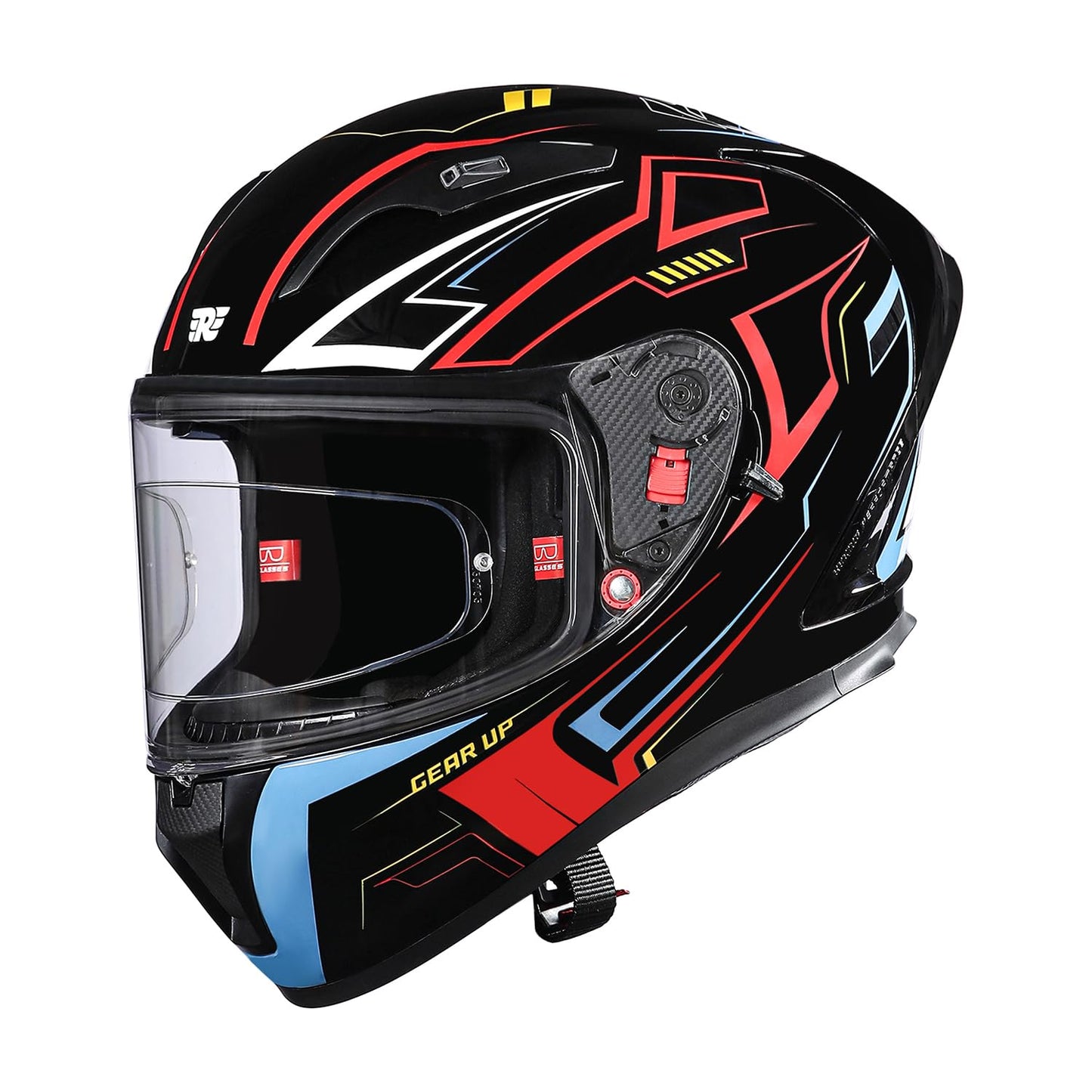 Royal Enfield Speedx Helmet Full Face Gearup | ISI and DOT Certified Riding Helmet | Anti-Fog Pinlock System | Better Scratch Resistance | Dual EPS for Perfect Fitting & Absorb Impact BLACK (XL)62 CM