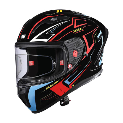 Royal Enfield Speedx Helmet Full Face Gearup | ISI and DOT Certified Riding Helmet | Anti-Fog Pinlock System | Better Scratch Resistance | Dual EPS for Perfect Fitting & Absorb Impact BLACK (XL)62 CM