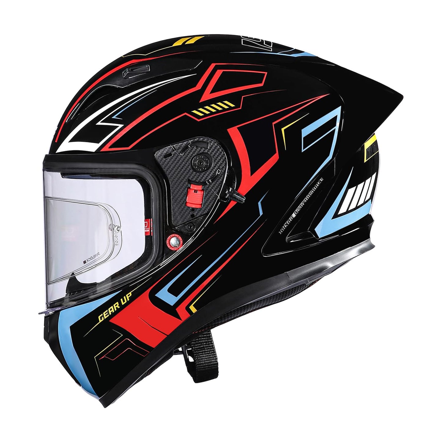 Royal Enfield Speedx Helmet Full Face Gearup | ISI and DOT Certified Riding Helmet | Anti-Fog Pinlock System | Better Scratch Resistance | Dual EPS for Perfect Fitting & Absorb Impact BLACK (XL)62 CM