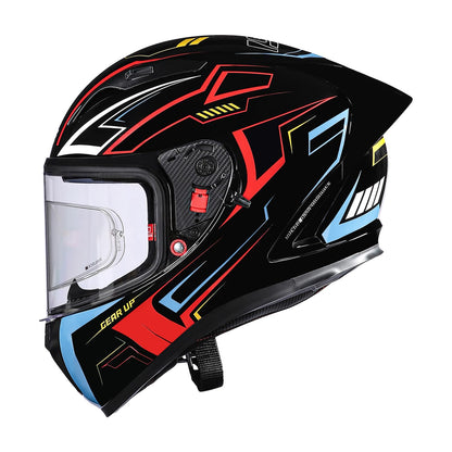 Royal Enfield Speedx Helmet Full Face Gearup | ISI and DOT Certified Riding Helmet | Anti-Fog Pinlock System | Better Scratch Resistance | Dual EPS for Perfect Fitting & Absorb Impact BLACK (XL)62 CM