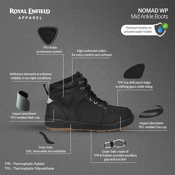 Royal Enfield City Cruising Black Boots