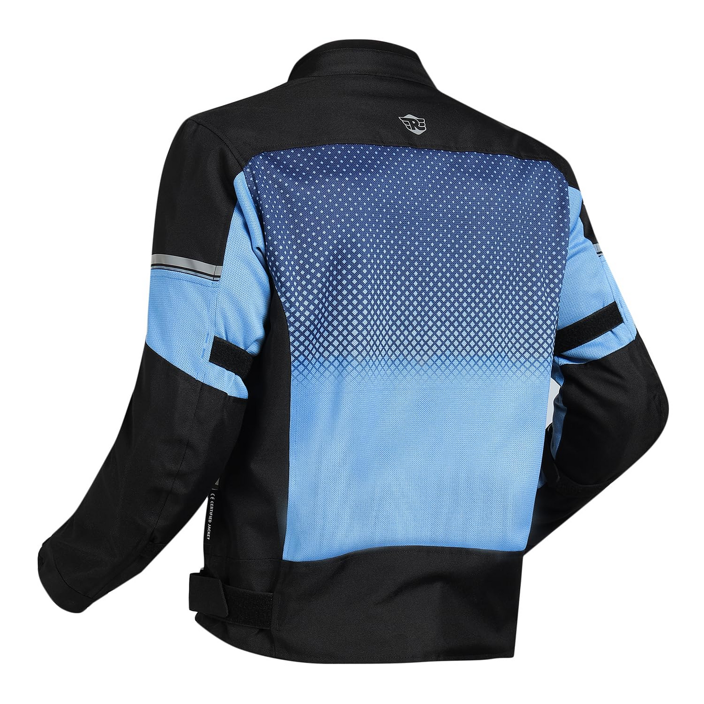 ROYAL ENFIELD HIGH STREET ECO RIDING JACKET|CE level 2 armours at Shoulders & Elbows CE level 2 armour at back, XY CE level 1 armour at Chest|Super soft Neoprene fabric at collar |BLUE XL