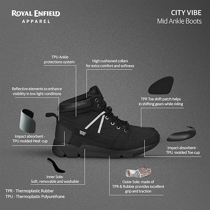 Royal Enfield City Cruising Black Boots