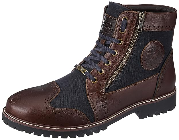 Royal Enfield Military Vibe Boots Brown & Navy Royal Enfield Military Vibe Boots Brown & Navy