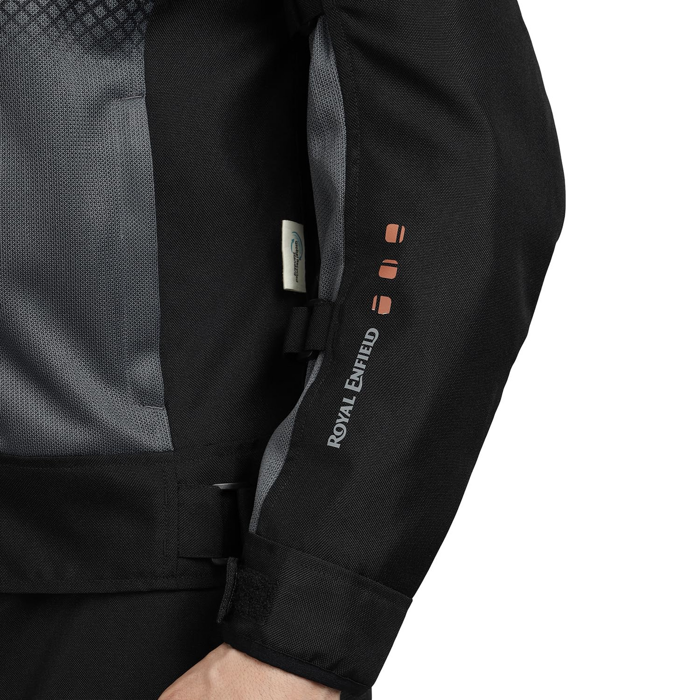 ROYAL ENFIELD HIGH STREET ECO RIDING JACKET|CE level 2 armours at Shoulders & Elbows CE level 2 armour at back, XY CE level 1 armour at Chest|Super soft Neoprene fabric at collar |BLACK 2XL