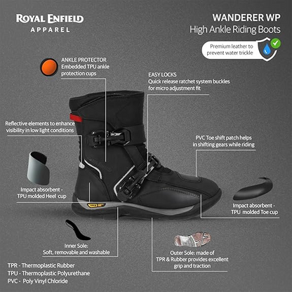 Royal Enfield Wanderer Black Riding Boots