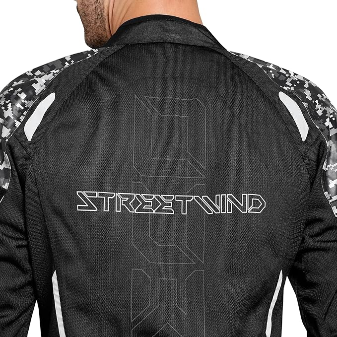 Royal Enfield STREETWIND ECO V2 CAMO Black with Ergo pro-tech CE Level 2 Protectors