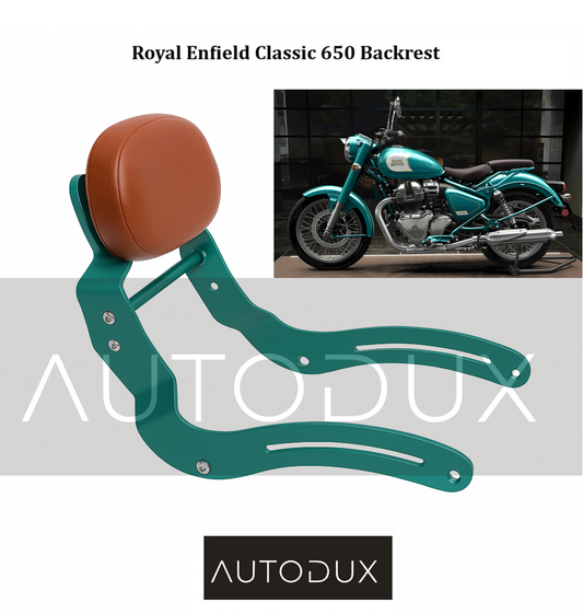 Autodux fit for Royal Enfield Classic 650 Backrest Teal Color