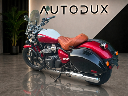 AUTODUX Fit for Royal Enfield Super Meteor 650 Brown Leather Comfort Seat --Worldwide Free Shipping