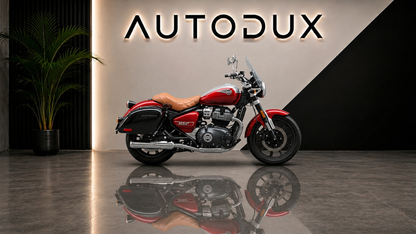 AUTODUX Fit for Royal Enfield Super Meteor 650 Brown Leather Comfort Seat --Worldwide Free Shipping