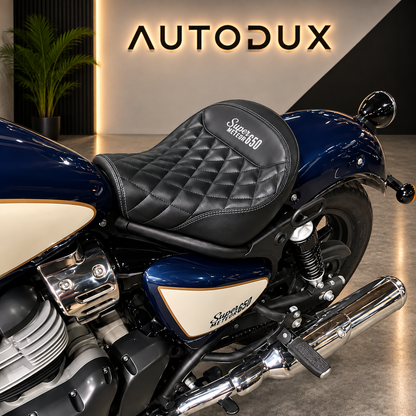 AUTODUX Comfort Rider Touring Seat Fit For Royal Enfield Super Meteor 650