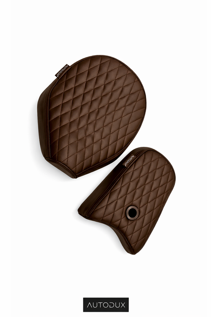 Autodux Fit for Royal Enfield Shotgun 650 Black Diamond Seat Set Black & Brown