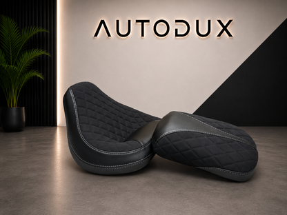Autodux fit for Royal Enfield Super Meteor 650 custom seat with Gel Pad interstellar Green