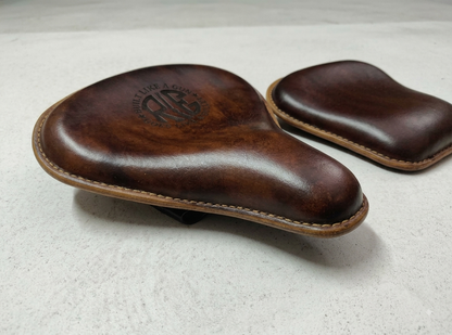 Autodux fit for Royal Enfield Classic 350 OR 500 Front & Rear Leather Antique Brown