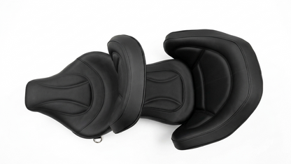 AUTODUX Premium Motorcycle Seat with Dual Backrests for RE Meteor 350 Black