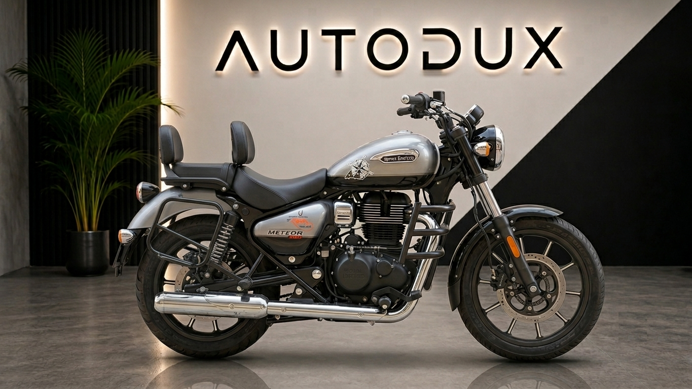 Autodux Premium Custom Seat (with Backrest) – Fit for Royal Enfield Meteor 350 BLACK Free Shipping World Wide