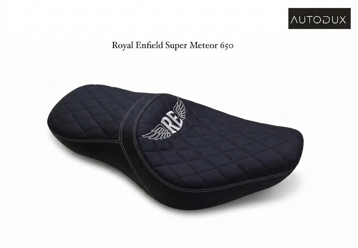 Autodux fit for Royal Enfield Super Meteor 650 Black Touring Seat