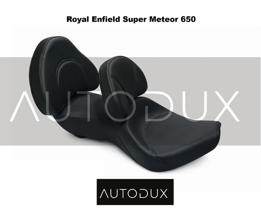 Autodux Fit For Royal Enfield Super Meteor 650 Dual Backrest Custom Seat