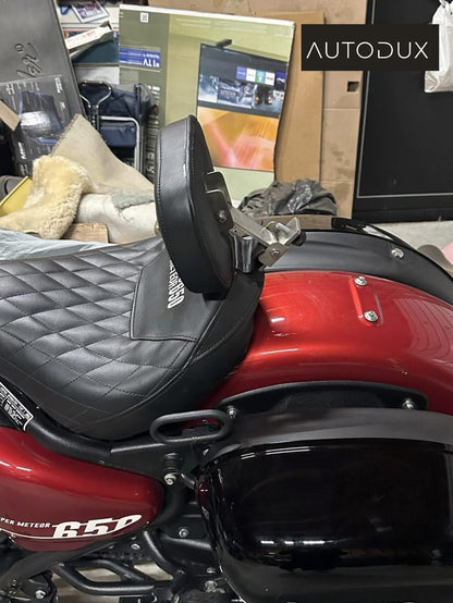 Autodux fit for Royal Enfield Super Meteor 650 custom seat with Backrest