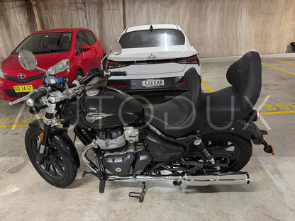 Autodux Fit For Royal Enfield Super Meteor 650 Dual Backrest Custom Seat