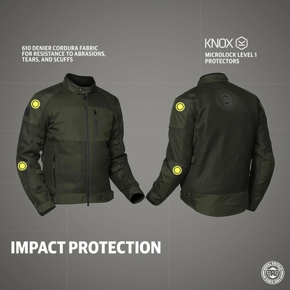 Autodux Royal Enfield Windfarer Olive Jacket (XL) with CE Level 1 Pads