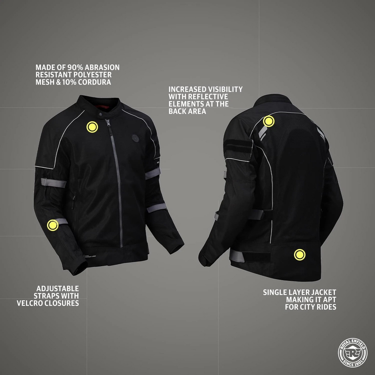 Autodux Royal Enfield Streetwind V3 Black Jacket (L) with CE Level 2 Pads