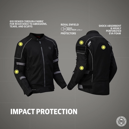 Autodux Royal Enfield Streetwind V3 Black Jacket (L) with CE Level 2 Pads