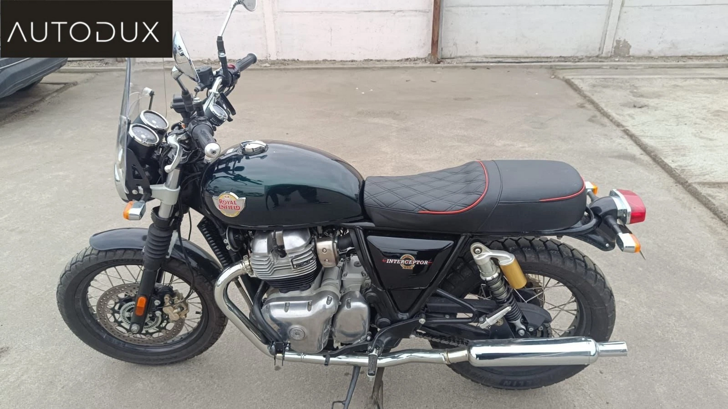 AUTODUX Fit for Interceptor 650 Café Racer Seat – Black & Red Finish